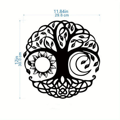 Stunning Metal Tree of Life Wall Decoration - round Iron Art Home Wall Hanging, Perfect Sculpture Gift for Room and Home Decor