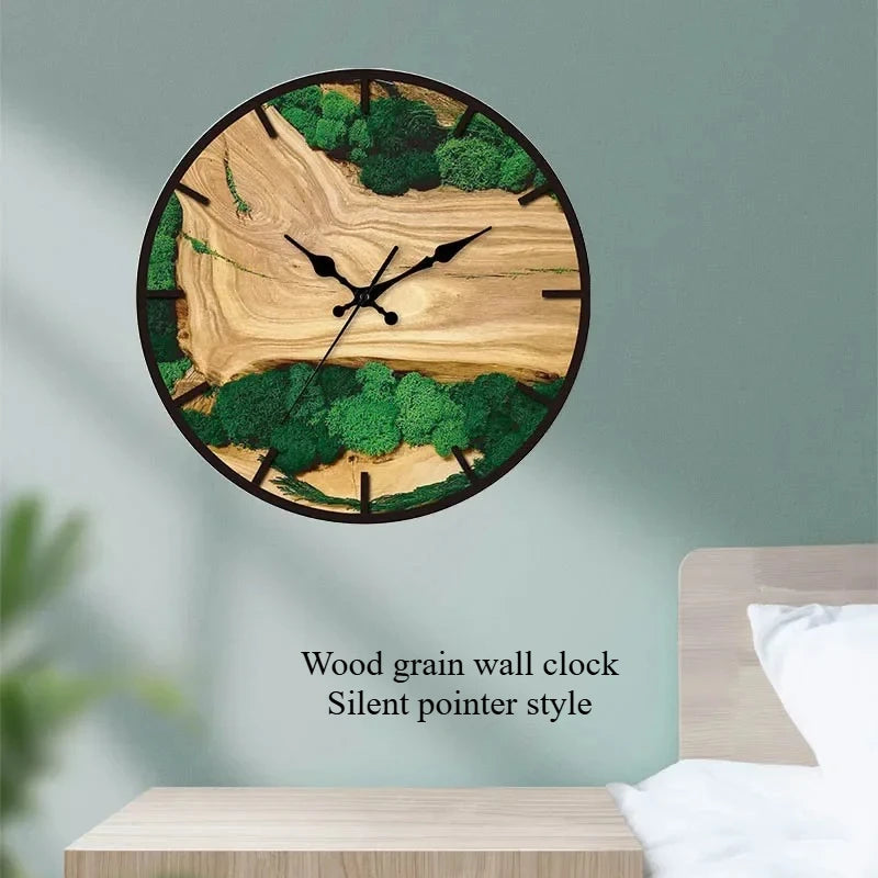 New Transparent Acrylic Wood Grain Wall Clock High Quality Luxury Wall Decoration Clocks for Living Room Bedroom Office Home