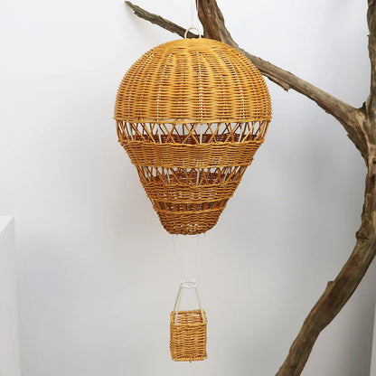 Handmade Rattan Woven Hot Air Balloon Kids Room Decoration Photography Props Nordic Wall Hanging Ornaments Rattan Woven Pendant