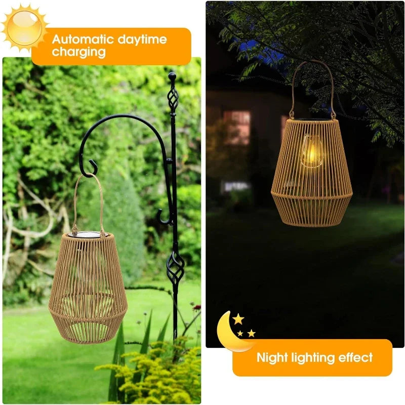 1PCS/2PCS Solar Lights,Outdoor Hand Woven Solar Tungsten Filament Lanterns,Suitable for Garden,Courtyard,Villa Landscape Lights