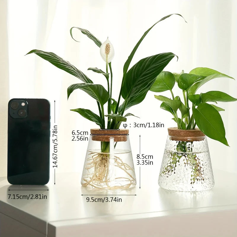 1Pc, Glass Flowerpot Breeding Station Vase Rack Desktop Hydroponic Plant Cuttings Office Home Decoration