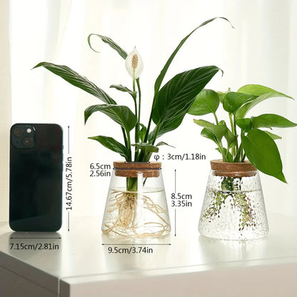 1Pc, Glass Flowerpot Breeding Station Vase Rack Desktop Hydroponic Plant Cuttings Office Home Decoration