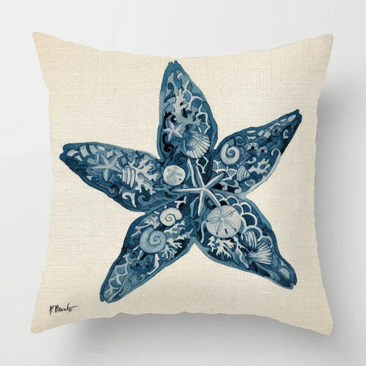 Autumn Home Decoration Throwing Pillow Case Sofa Cushion Cover 45X45Cm 45 * 45 50X50 40X40 Ocean Elements Living Room Aesthetics