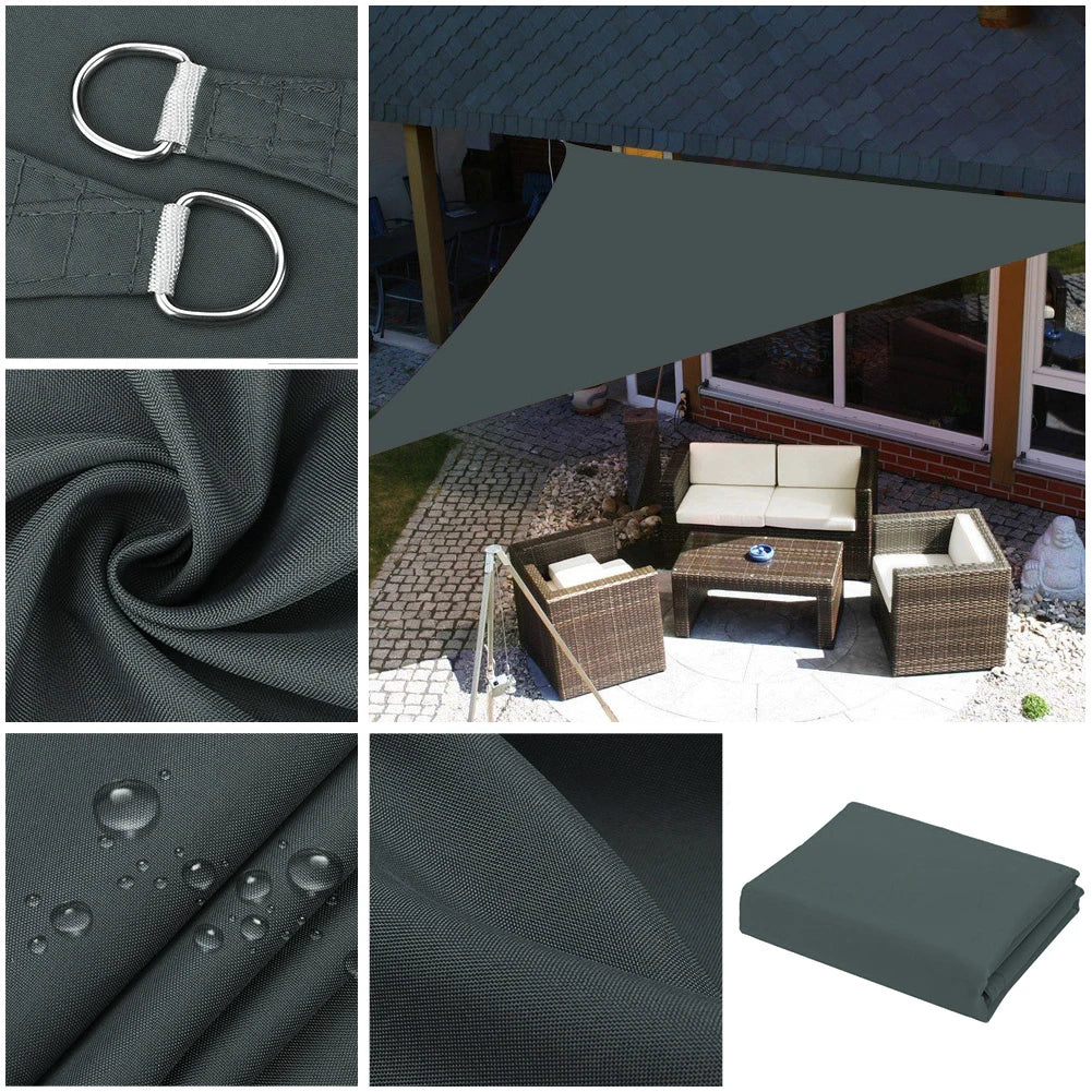 7M/5M/3M/2M Large Triangle Waterproof Sun Shade Sail Canopy for Outdoor Garden Patio Awning Tents Pool Sunshade Cloth