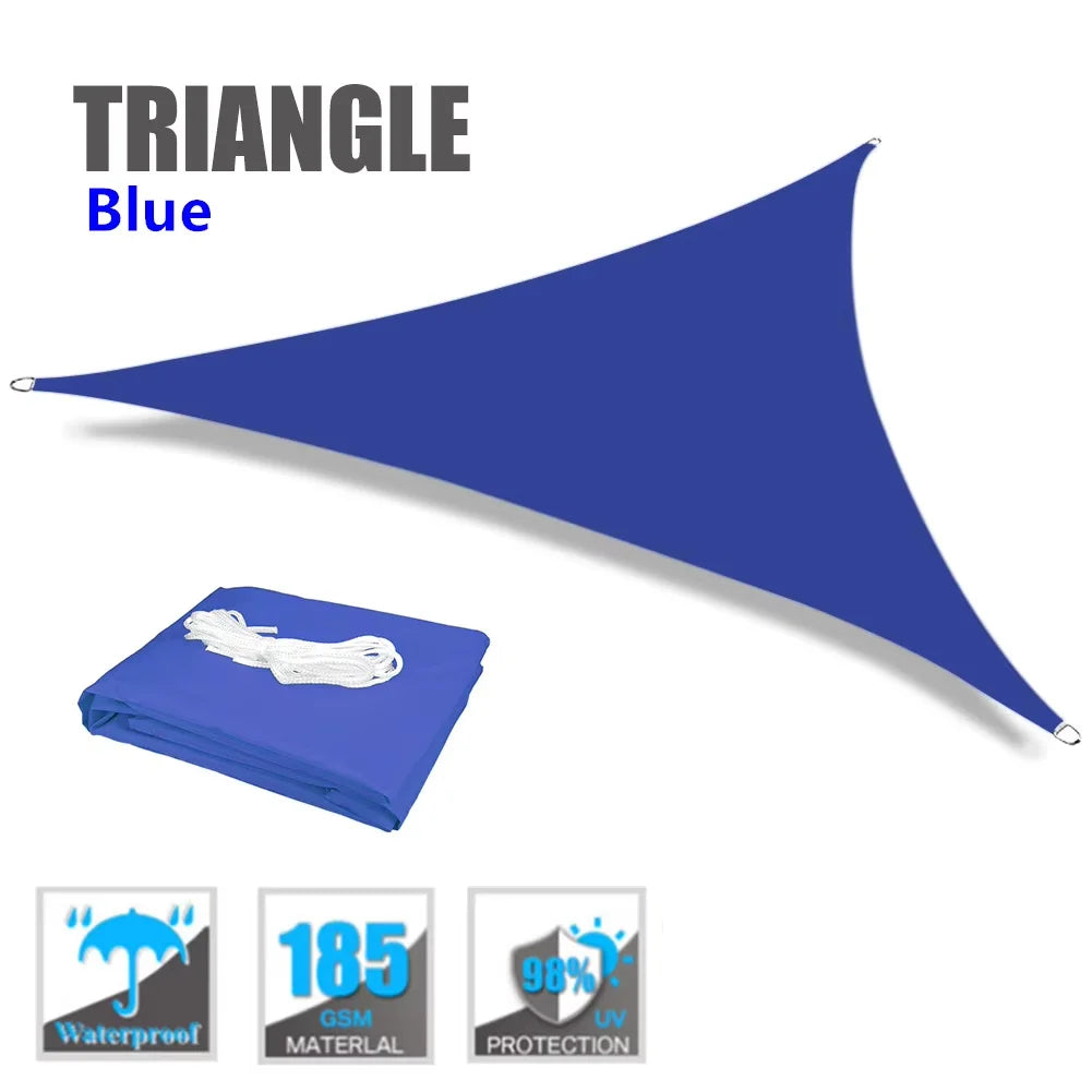 7M/5M/3M/2M Large Triangle Waterproof Sun Shade Sail Canopy for Outdoor Garden Patio Awning Tents Pool Sunshade Cloth