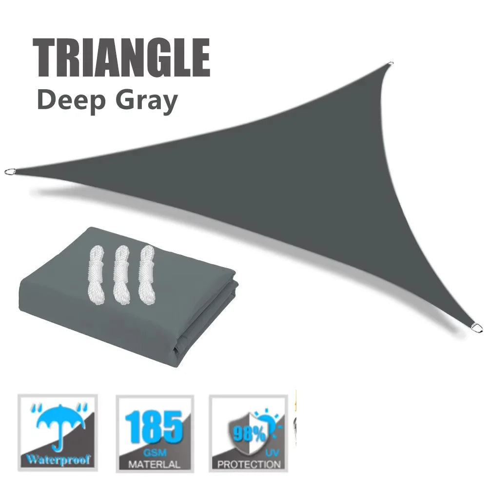 7M/5M/3M/2M Large Triangle Waterproof Sun Shade Sail Canopy for Outdoor Garden Patio Awning Tents Pool Sunshade Cloth