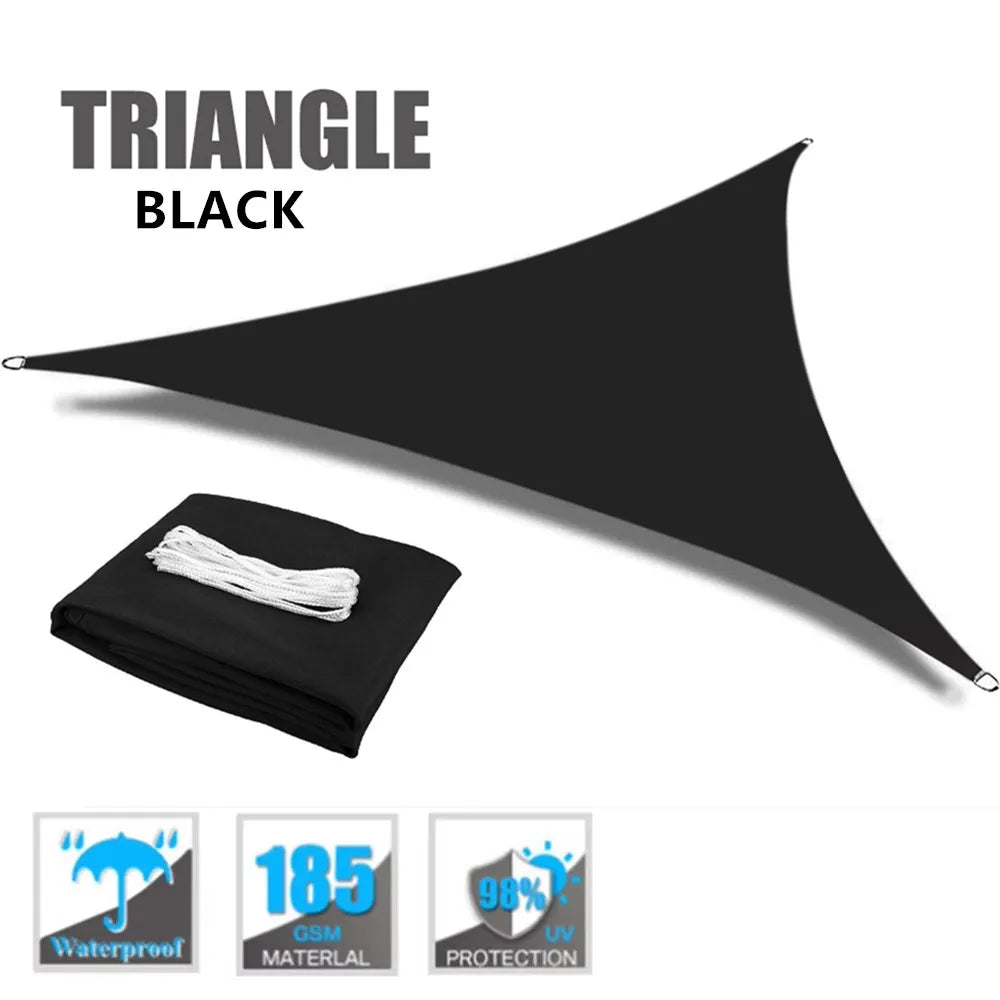 7M/5M/3M/2M Large Triangle Waterproof Sun Shade Sail Canopy for Outdoor Garden Patio Awning Tents Pool Sunshade Cloth