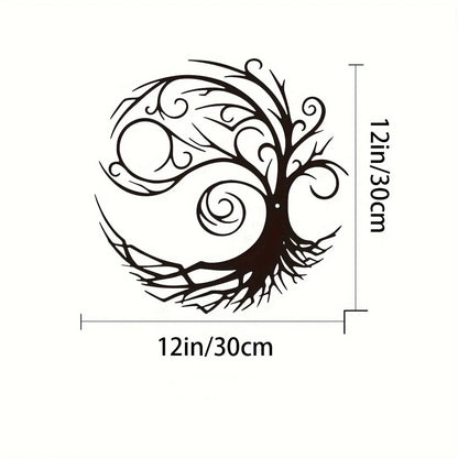 Stunning Metal Tree of Life Wall Decoration - round Iron Art Home Wall Hanging, Perfect Sculpture Gift for Room and Home Decor