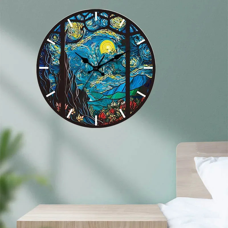 New Transparent Acrylic Wood Grain Wall Clock High Quality Luxury Wall Decoration Clocks for Living Room Bedroom Office Home
