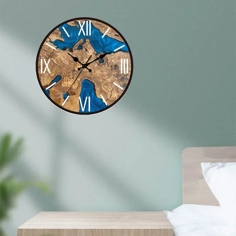 New Transparent Acrylic Wood Grain Wall Clock High Quality Luxury Wall Decoration Clocks for Living Room Bedroom Office Home