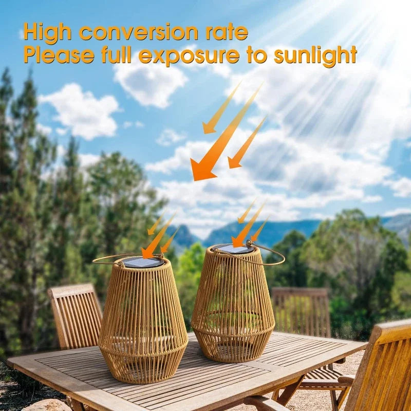 1PCS/2PCS Solar Lights,Outdoor Hand Woven Solar Tungsten Filament Lanterns,Suitable for Garden,Courtyard,Villa Landscape Lights