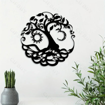 Stunning Metal Tree of Life Wall Decoration - round Iron Art Home Wall Hanging, Perfect Sculpture Gift for Room and Home Decor