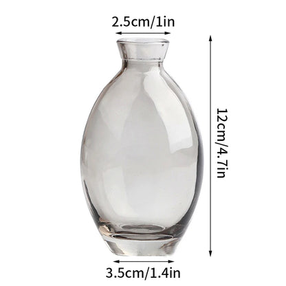 Brown Retro Glass Vase Plant Flowers Bottle Flower Arrangement Hydroponic Terrarium Desktop Vase Creative Home Decor Flower Pot