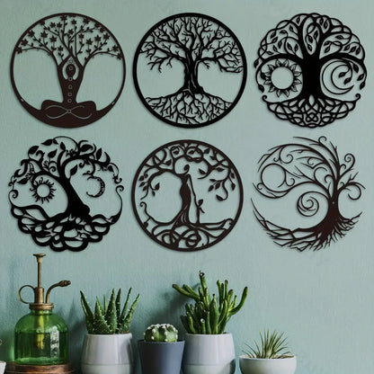 Stunning Metal Tree of Life Wall Decoration - round Iron Art Home Wall Hanging, Perfect Sculpture Gift for Room and Home Decor