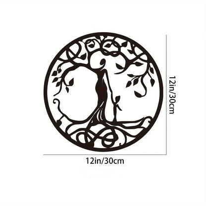 Stunning Metal Tree of Life Wall Decoration - round Iron Art Home Wall Hanging, Perfect Sculpture Gift for Room and Home Decor