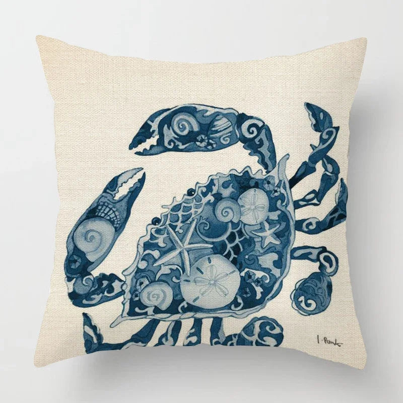 Autumn Home Decoration Throwing Pillow Case Sofa Cushion Cover 45X45Cm 45 * 45 50X50 40X40 Ocean Elements Living Room Aesthetics