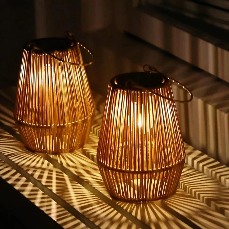 1PCS/2PCS Solar Lights,Outdoor Hand Woven Solar Tungsten Filament Lanterns,Suitable for Garden,Courtyard,Villa Landscape Lights