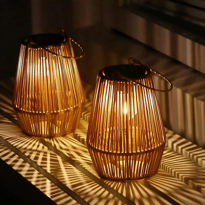 1PCS/2PCS Solar Lights,Outdoor Hand Woven Solar Tungsten Filament Lanterns,Suitable for Garden,Courtyard,Villa Landscape Lights
