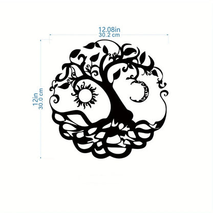 Stunning Metal Tree of Life Wall Decoration - round Iron Art Home Wall Hanging, Perfect Sculpture Gift for Room and Home Decor