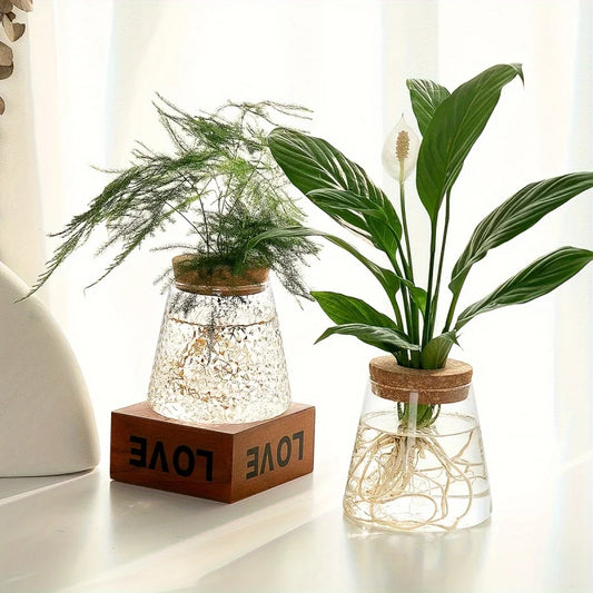 1Pc, Glass Flowerpot Breeding Station Vase Rack Desktop Hydroponic Plant Cuttings Office Home Decoration