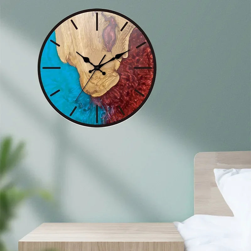 New Transparent Acrylic Wood Grain Wall Clock High Quality Luxury Wall Decoration Clocks for Living Room Bedroom Office Home