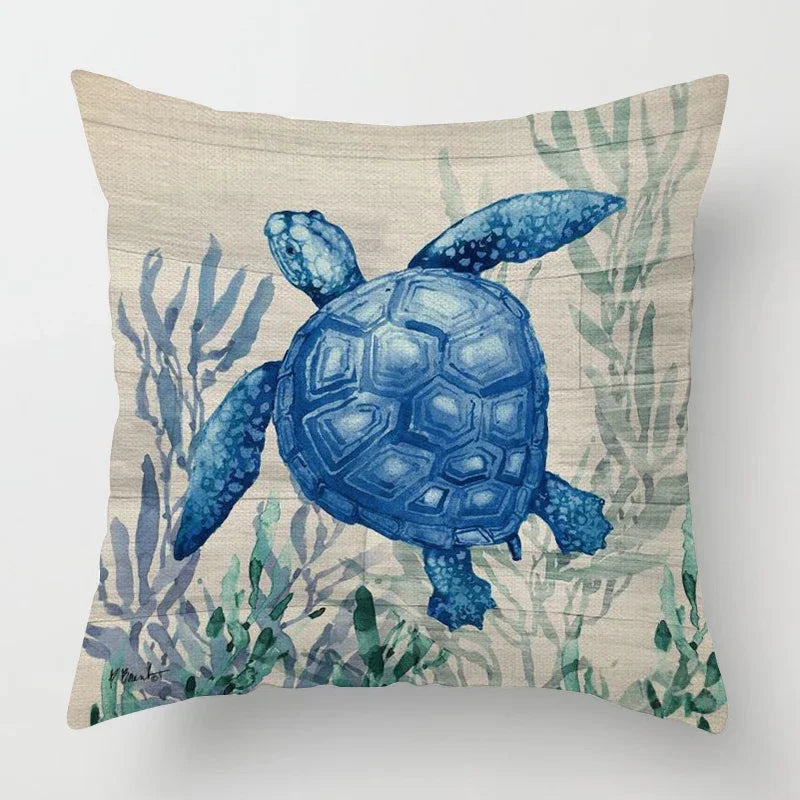 Autumn Home Decoration Throwing Pillow Case Sofa Cushion Cover 45X45Cm 45 * 45 50X50 40X40 Ocean Elements Living Room Aesthetics
