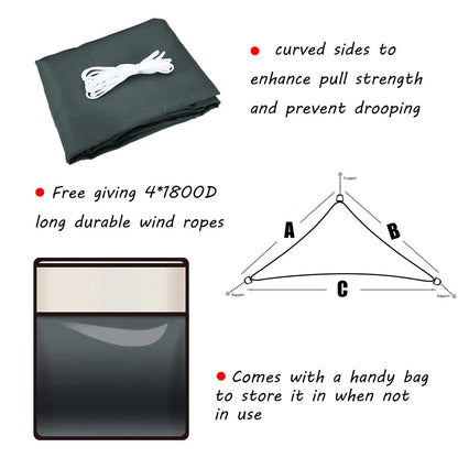 7M/5M/3M/2M Large Triangle Waterproof Sun Shade Sail Canopy for Outdoor Garden Patio Awning Tents Pool Sunshade Cloth
