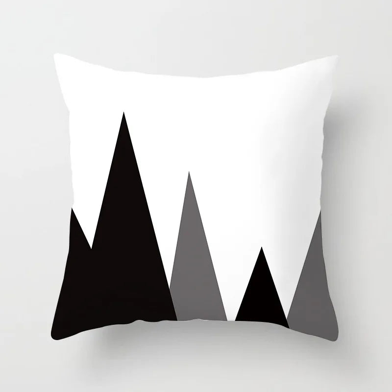 Black and White Geometric Decorative Pillowcases Polyester Throw Pillow Case Striped Geometric Pillowcase Kussensloop