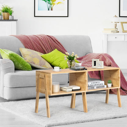 Lot De 2 Table De Chevet Matériau Non-Toxique Avec Compartiment De Rangement Ouvert Naturel