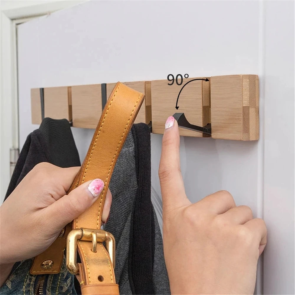 Wall Clothes Hooks Solid Wood Wall Hooks Towel Coat Clothe Racks Hook Shelf Living Room Wall Row Hook Rack Storage Key Holder