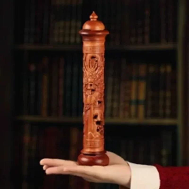 Y Vertical Redwood Solid Wood Incense Burner Wooden for Incense Sticks 29Cm Living Room Stick Incense Base Home Decoration