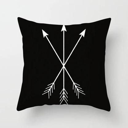 Black and White Geometric Decorative Pillowcases Polyester Throw Pillow Case Striped Geometric Pillowcase Kussensloop