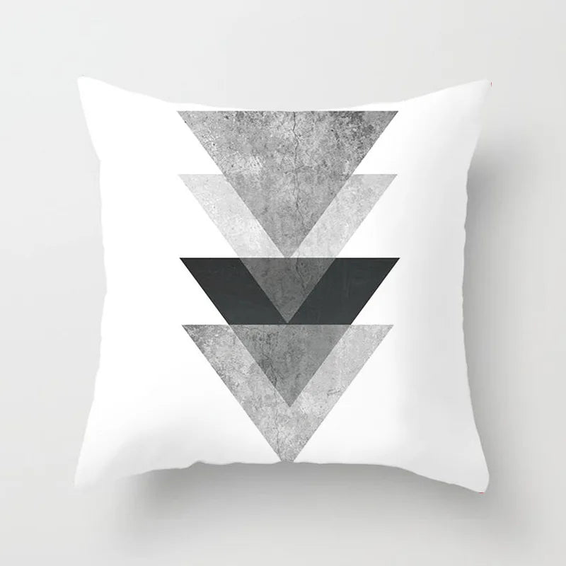 Black and White Geometric Decorative Pillowcases Polyester Throw Pillow Case Striped Geometric Pillowcase Kussensloop