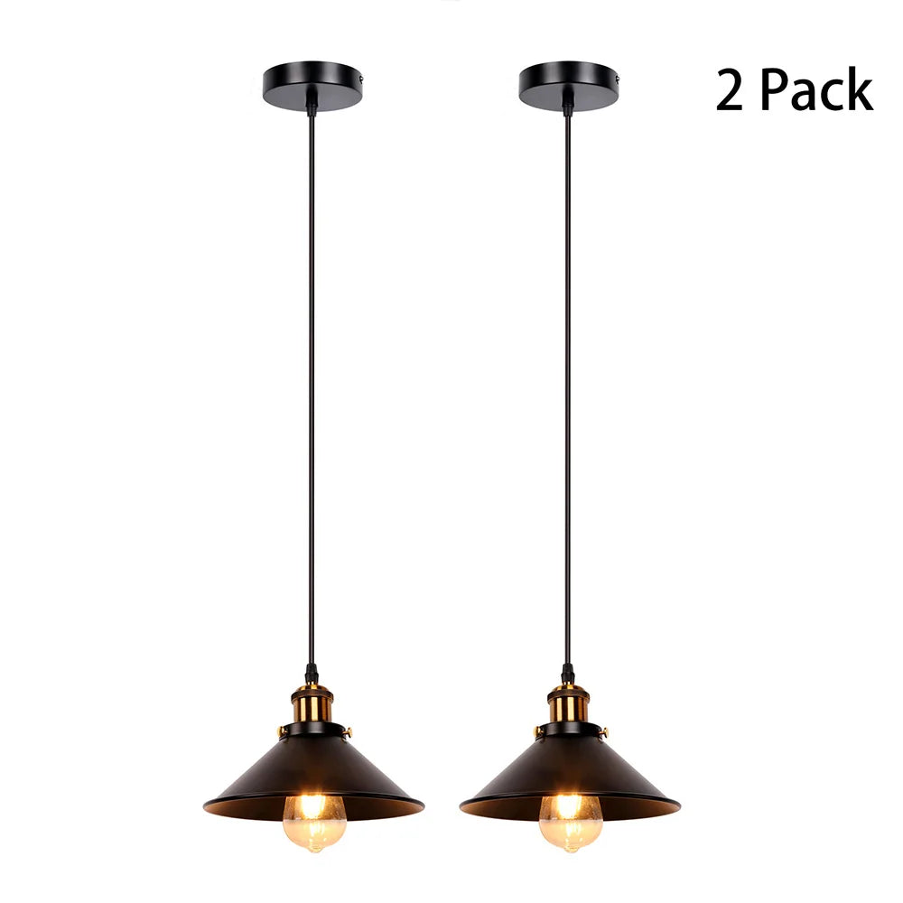 Industrial Retro Iron Pendant Lamp E27 Interior Hanging Light Bedroom Kitchen Restaurant Bar Balcony Black Small Pendant Lamps