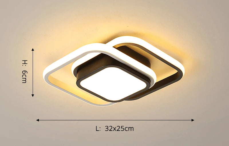 Modern Aisle LED Ceiling Lamp for Corridor Stairs Entrance Attic Square Indoor Lighting Minimalist Style Lights Kitchen Fixtures