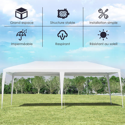 Tonnelle De Jardin Pliant 3 M X 6 M Tente De Réception Dessus Imperméable Recouverte De Tissu PE Pour Fêtes Commercial