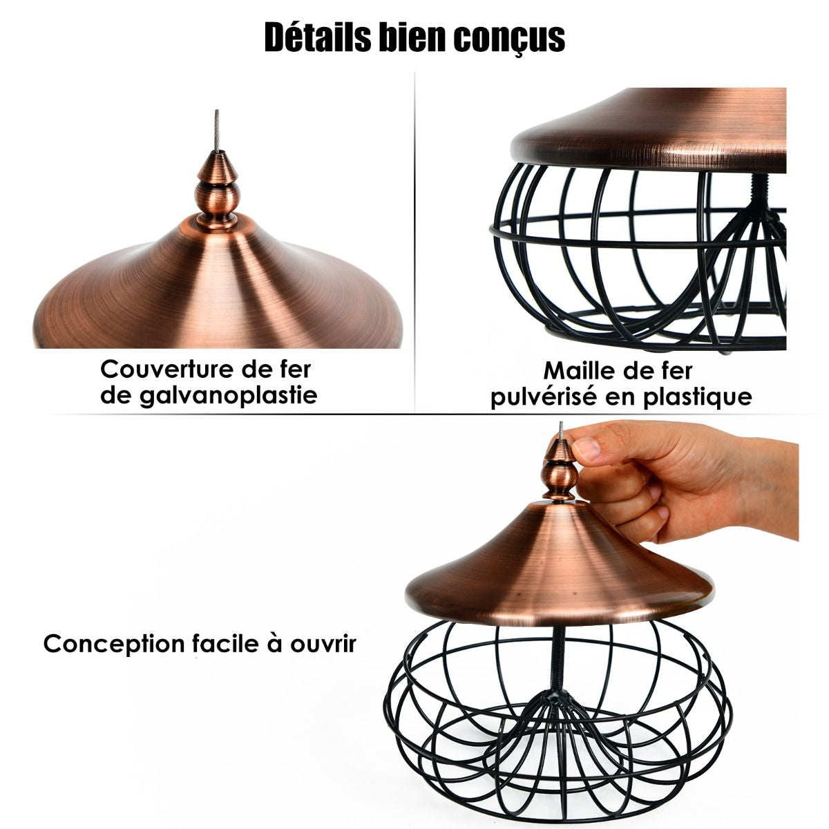 Mangeoire Pour Oiseaux Distributeur De Nourriture Pour Oiseaux Sauvages À Suspendre En Extérieur Pour Boules De Graisse