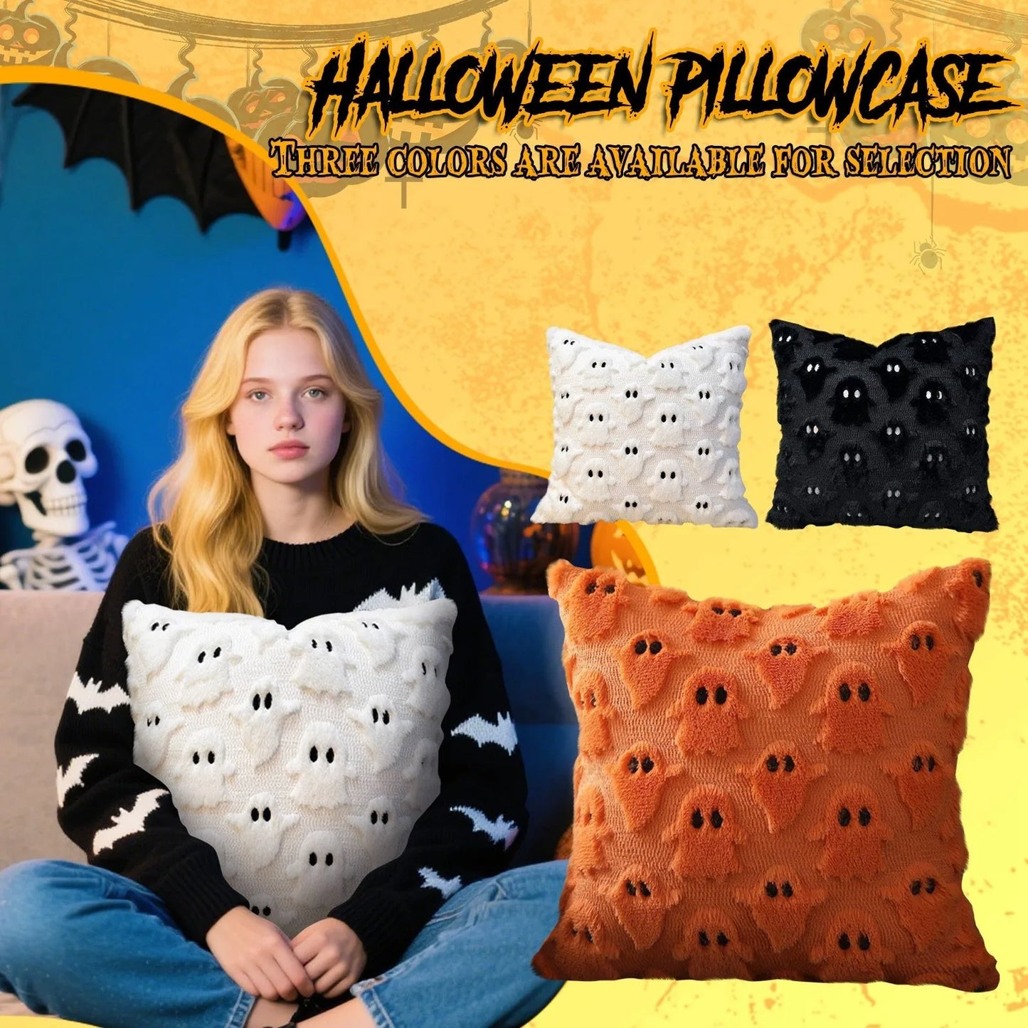 Housse de coussin fantôme