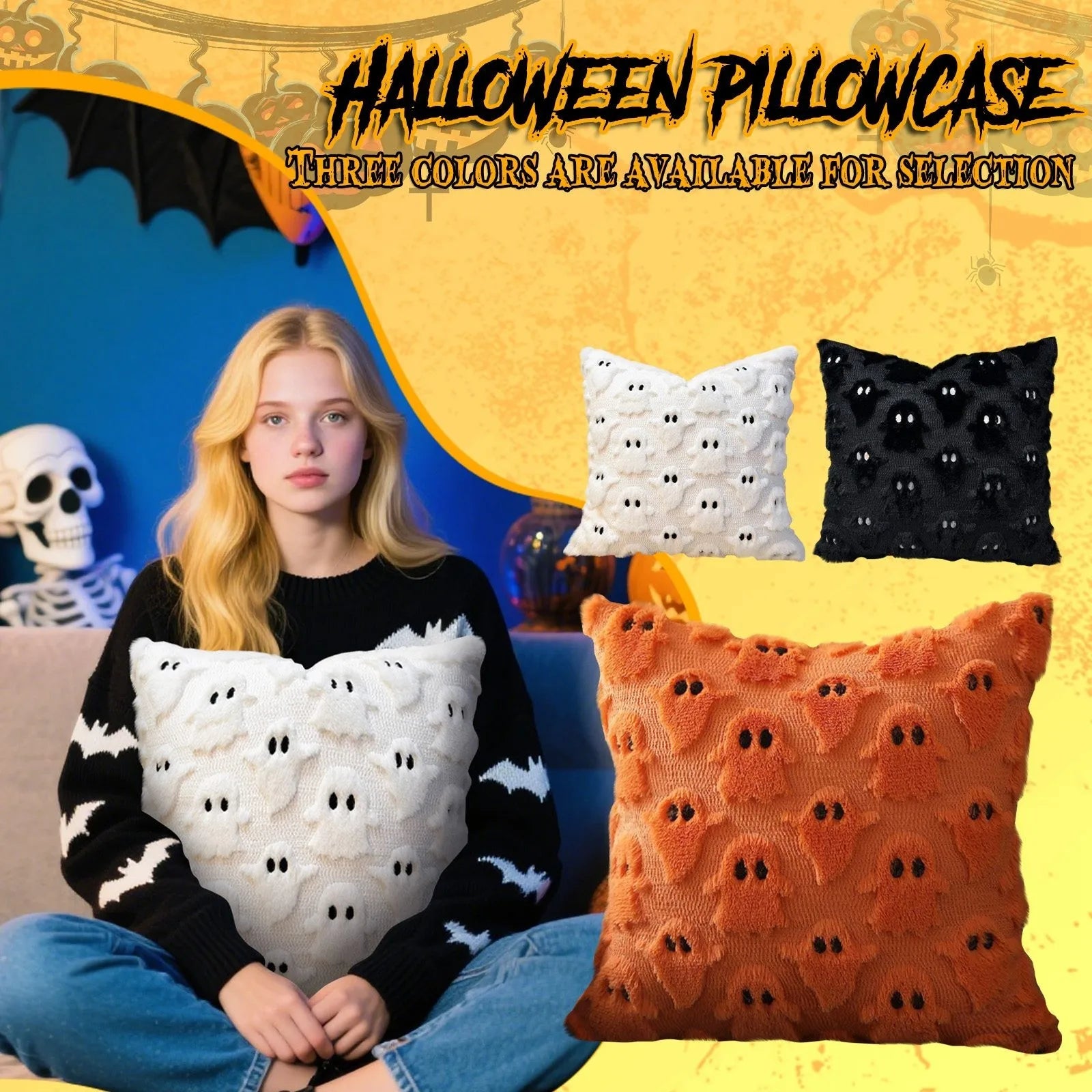 Housse de coussin fantôme