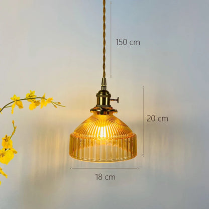 Japanese Indoor Pendant Lights Glass Luminaria Decoration Modern Brass Led Hanging Lamp for Bedroom Kitchen E27 Bulb Amber Gray