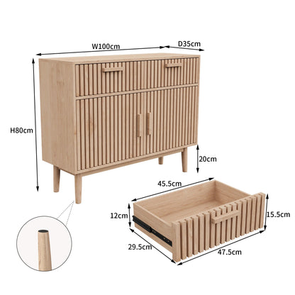 Meuble de rangment en bois avec 2 tiroirs et 2 portes