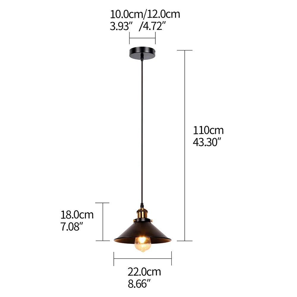 Industrial Retro Iron Pendant Lamp E27 Interior Hanging Light Bedroom Kitchen Restaurant Bar Balcony Black Small Pendant Lamps