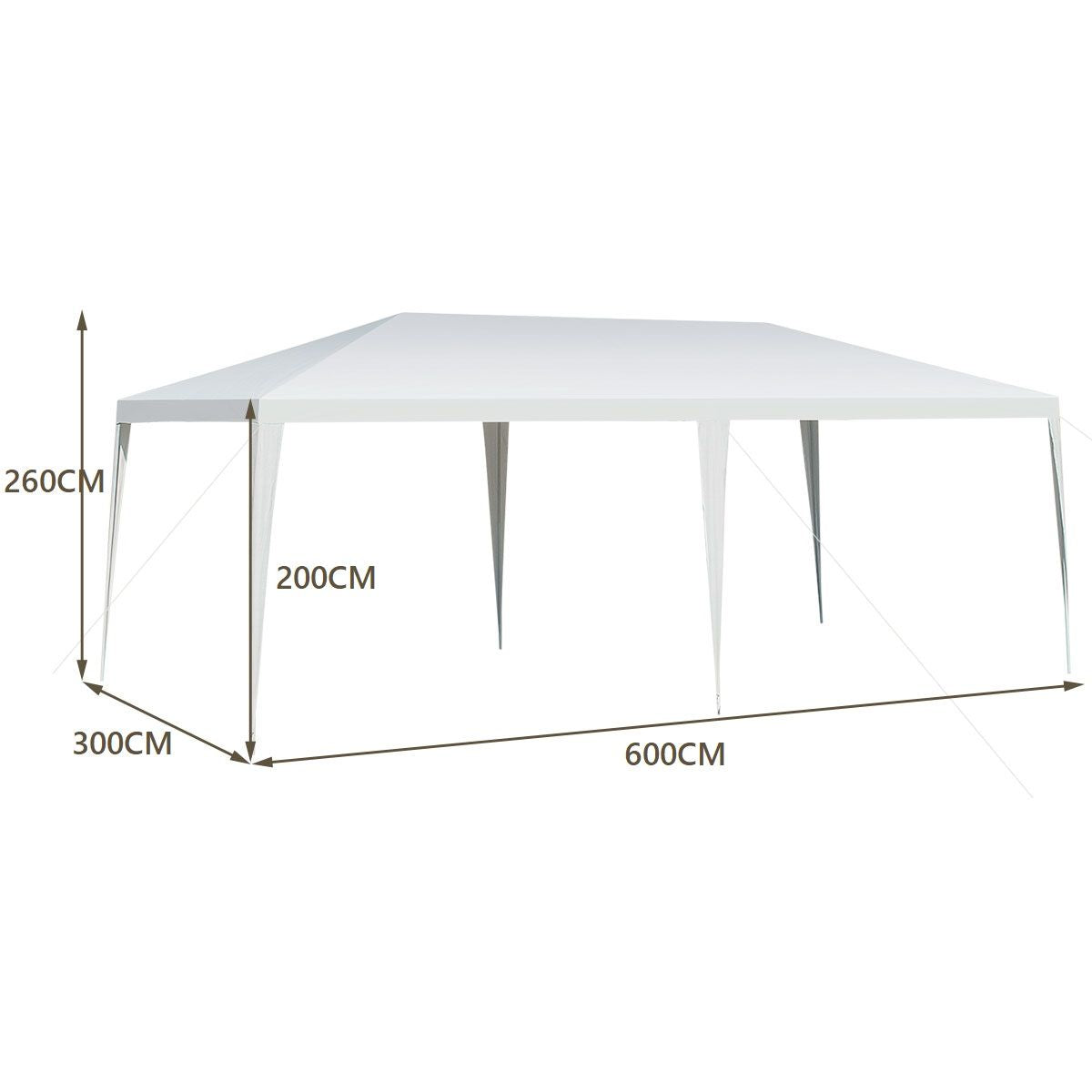 Tonnelle De Jardin Pliant 3 M X 6 M Tente De Réception Dessus Imperméable Recouverte De Tissu PE Pour Fêtes Commercial