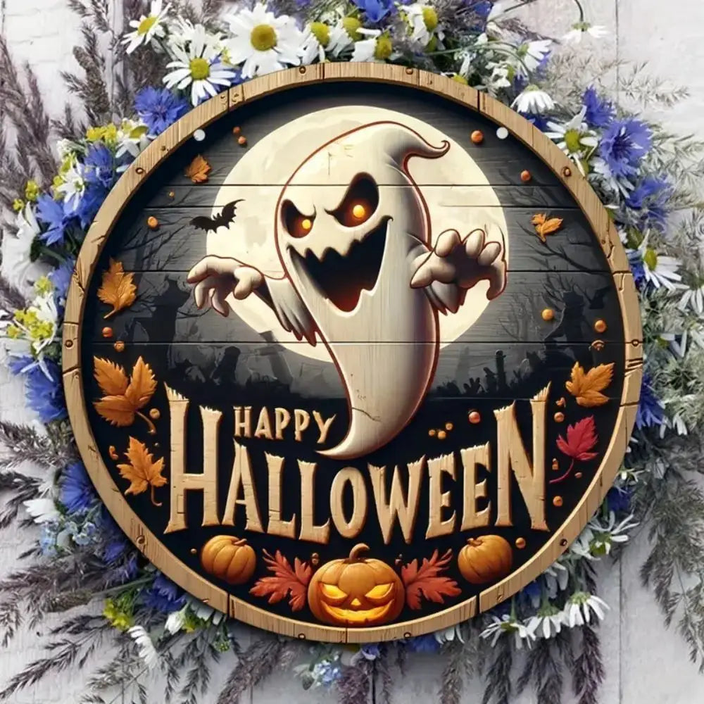 Couronne en bois d'Halloween