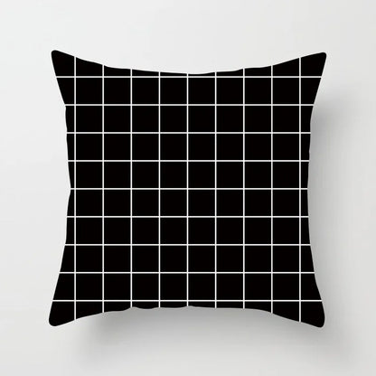 Black and White Geometric Decorative Pillowcases Polyester Throw Pillow Case Striped Geometric Pillowcase Kussensloop
